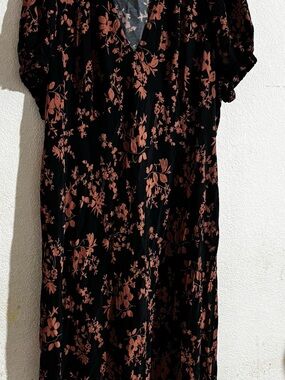 a new day Black Dress with Dusty Rose Floral Print